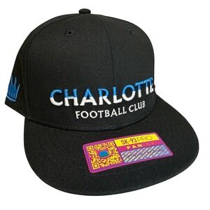 Charlotte FC Hat Cap Snap Back‎ Mens One Size Black MLS Soccer Flat Brim Loyalty